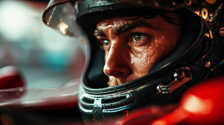 Close-up of f1 driver
