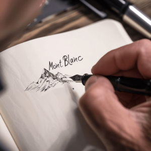 Montblanc written on a sheet of paper